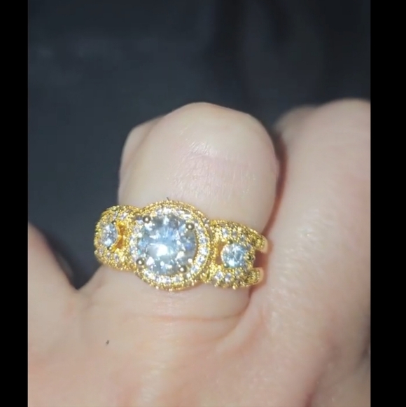 Certified 1.2 CT Moissanite Engagement Ring Gold Plated Sterling Silver | Size 9 - Picture 3 of 13